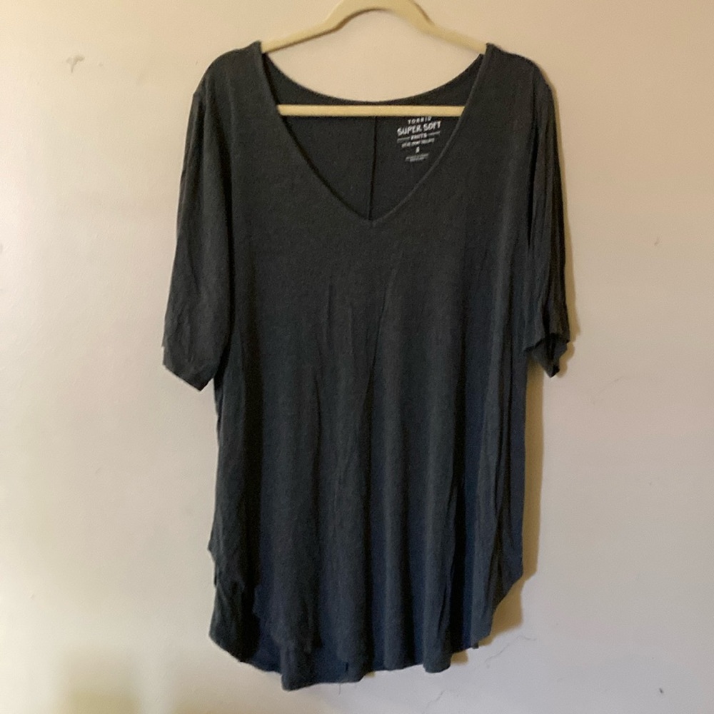 Torrid Women's V-Neck Super Soft Gray Top